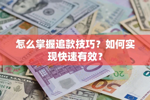 武汉怎么掌握追款技巧？如何实现快速有效？