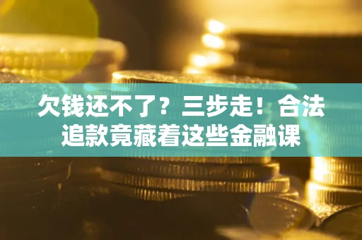 武汉欠钱还不了？三步走！合法追款竟藏着这些金融课